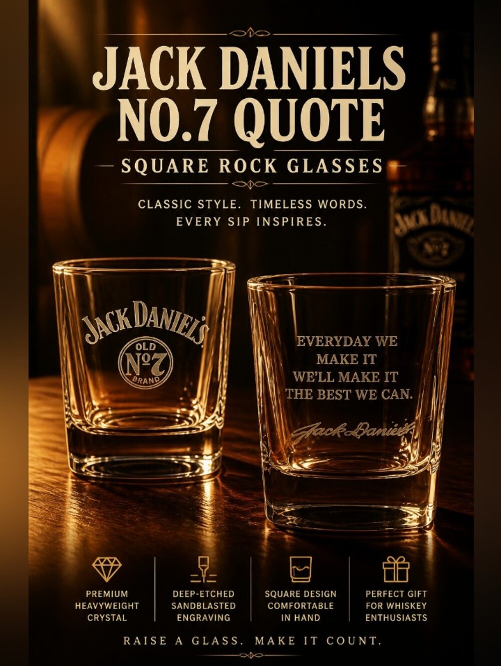 𝐉𝐚𝐜𝐤 𝐃𝐚𝐧𝐢𝐞𝐥𝐬 𝐍𝐨.𝟕🥃𝐐𝐮𝐨𝐭𝐞 𝐒𝐪𝐮𝐚𝐫𝐞 𝐑𝐨𝐜𝐤 𝐆𝐥𝐚𝐬𝐬𝐞𝐬